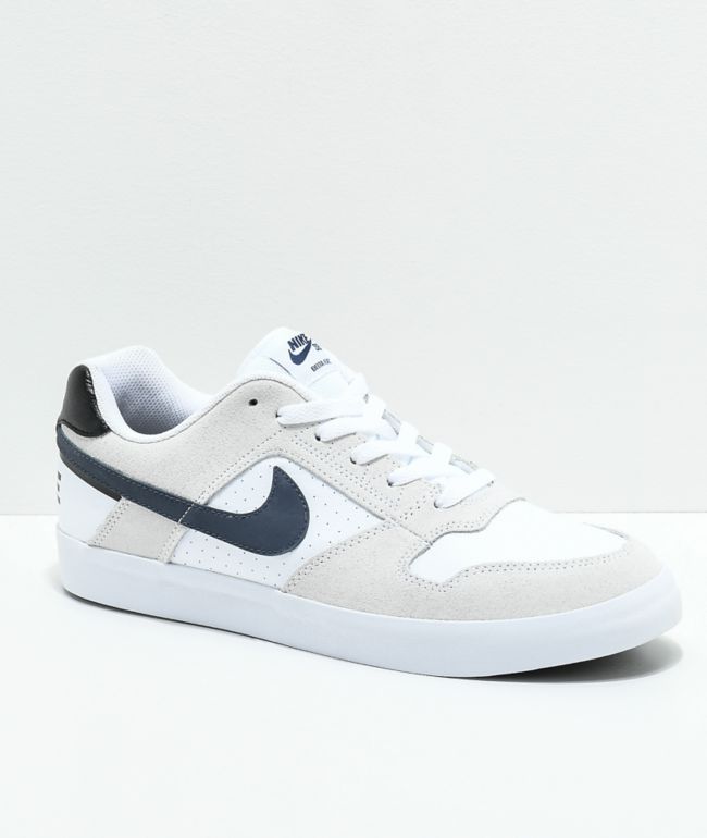 nike sb delta force white \u0026 navy skate 